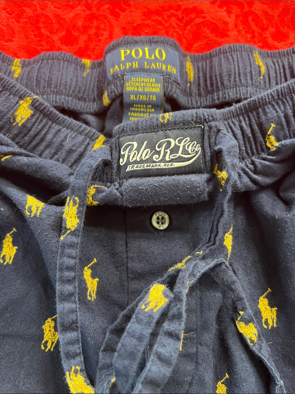 Polo Ralph Lauren XL Navy Pony Print Cotton Sleep Pants Lounge Pajama